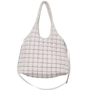 Sand Quilted Puffer Tote Bag